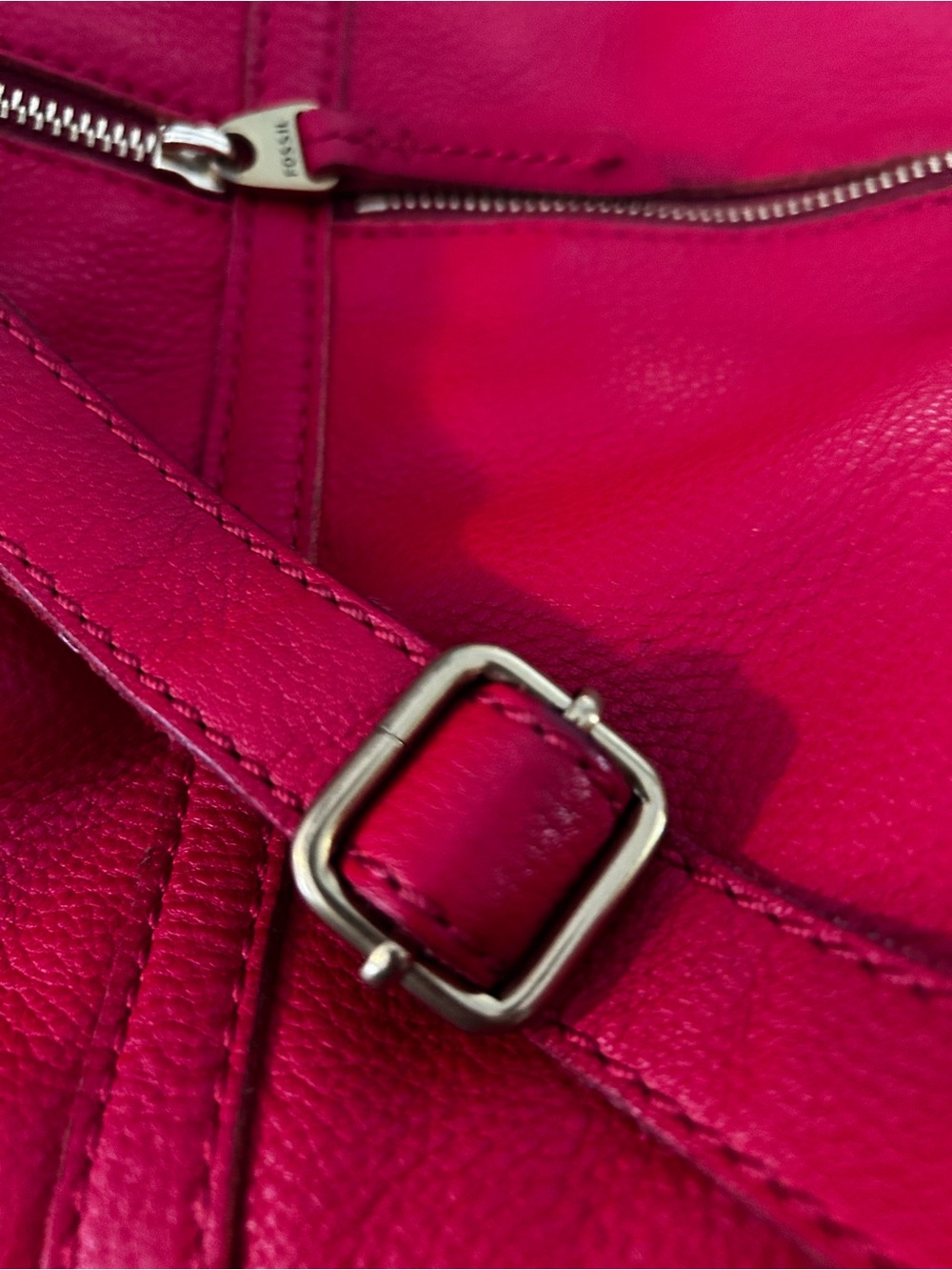 Fossil Erin Crossbody Bag in Genuine Red Leather - Picture 13 of 16